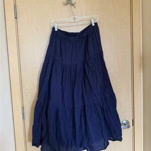 Ellos blue maxi pleated skirt
